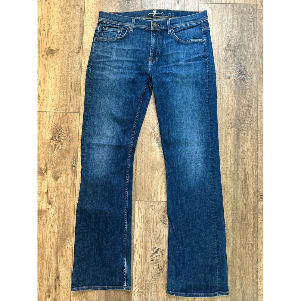 7 For All Mankind, Men's Dark Wash, Brett, Boot Cut, Classic, Western, Size 33